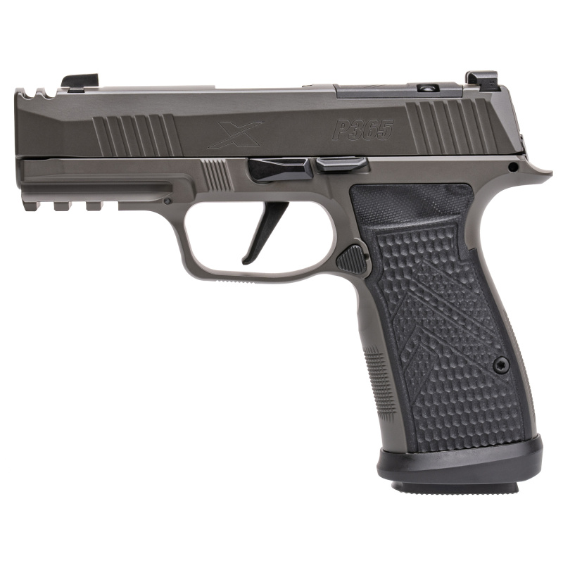 P365 AXG Legion, Striker Fired, Semi-automatic, Metal Frame Pistol, Sub-Compact, 9MM, 3.1" Barrel, Cerakote Finish, Legion Gray, G10 Grips, XRAY3 Day/Night Sights, Romeo-X SIG-LOC Compact Optic, Compensator, 17 Rounds, 3 Magazines 365AXGCA-9-LEGION-RXSL