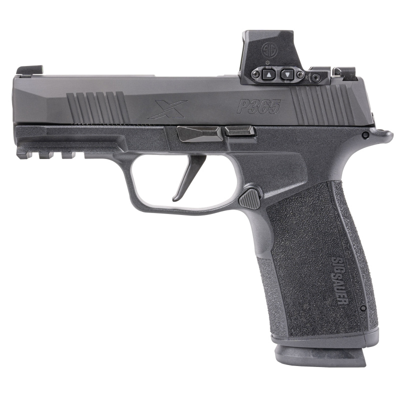 P365, XMacro, Striker Fired, Semi-automatic, Polymer Frame Pistol, Sub-Compact, 9MM, 3.7" Barrel, Nitron Finish, Black, XRAY3 Day/Night Sights, Romeo-X SIG-LOC Compact Optic, 10 Rounds, 2 Magazines 365XCA-9-BXR3-RXSL-10