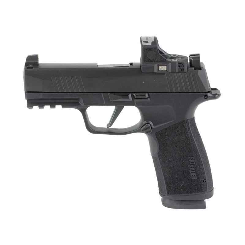 P365-XMacro, Striker Fired, Semi-automatic, Polymer Frame Pistol, Sub-Compact, 9MM, 3.7" Barrel, Nitron Finish, Black, Polymer Grip, X-RAY3 Day/Night Suppressor Sights, 17 Rounds, 2 Magazines, Includes Romeo RS Compact Optic 365XCA-9-BXR3P-RS
