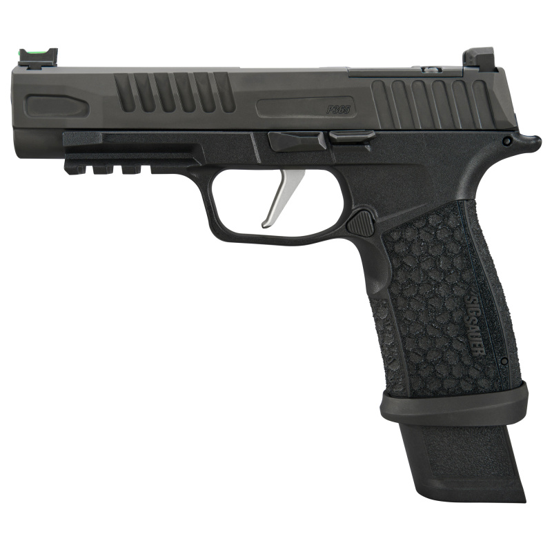 P365 FUSE, Striker Fired, Semi-automatic, Sub-compact, Polymer Frame Pistol, 9MM, 4.3" Barrel, Matte Finish, Black, Sig LXG Grip, SIG-LOC Compact, Fiber Optic Front with Black Serrated Rear Sights, 3 Magazines, (2)-21 Round and (1)-17 Round Magazines, Fl