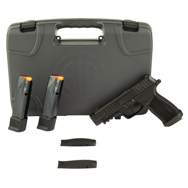 P365XF, Semi-automatic, Striker Fired, Polymer Frame Pistol, Compact, 9MM, 3.7" Barrel, Integrally Compensated, Nitron Finish, Black, XRay3 Day/Night Sights, Optics Ready Slide, SIG-LOC Compact Footprint, XMACRO Polymer Grips, 3 Magazines, (2)-21 Round a