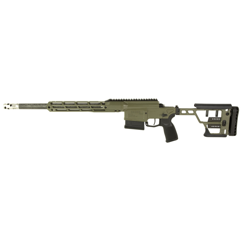 Cross Sawtooth, Bolt Action Rifle, 308 Winchester, 16" Proof Research Carbon Fiber Barrel, Free Floating M-LOK/ARCA Forend, Folding Precision Adjustable Stock, Cerakote Finish, Moss Green, 5 Rounds, 1 Magazine CROSS-308-16B-SAW