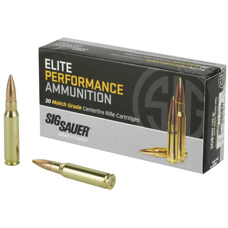Elite Match .308 Winchester 168 Grain Sierra MatchKing Open Tip Match Box of 20 Rounds