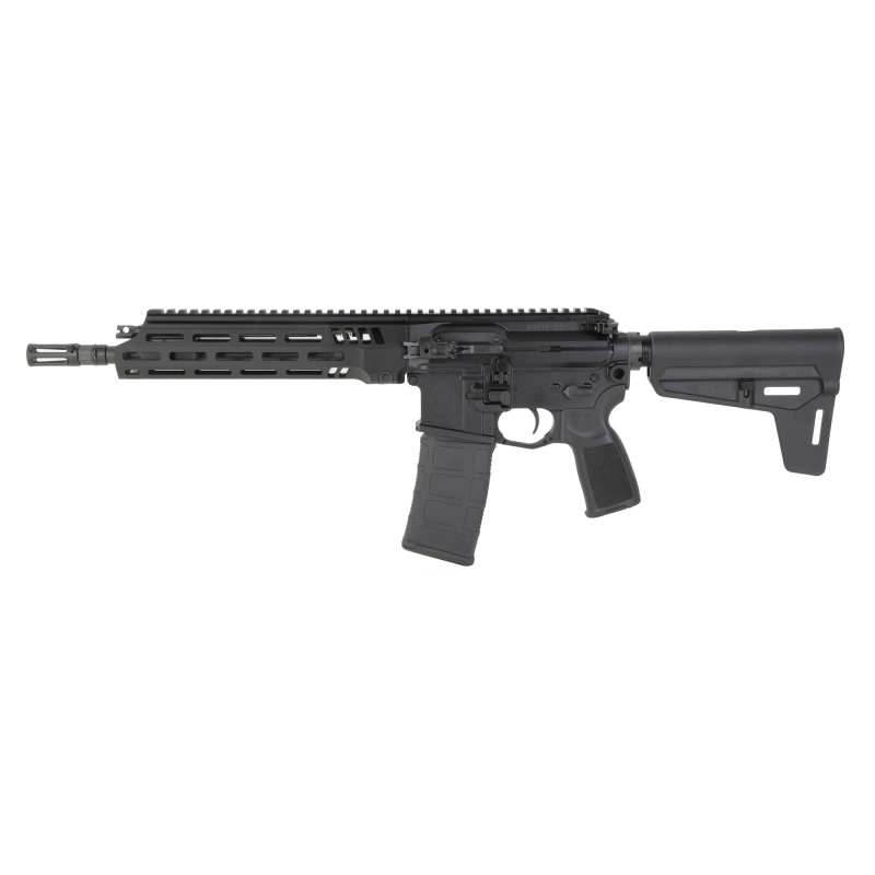 516 G3, Semi-automatic, AR Pistol, 5.56 NATO, 11.5" Cold Hammer Forged Barrel, 1/2X28 Thread Pitch, Sig Flash Hider Compensator, Anodized Finish, Black, Free-Float M-LOK Handguard, Pistol Stabilizing Brace, Ambidextrous Safety, 30 Rounds, 1 Magazine P516