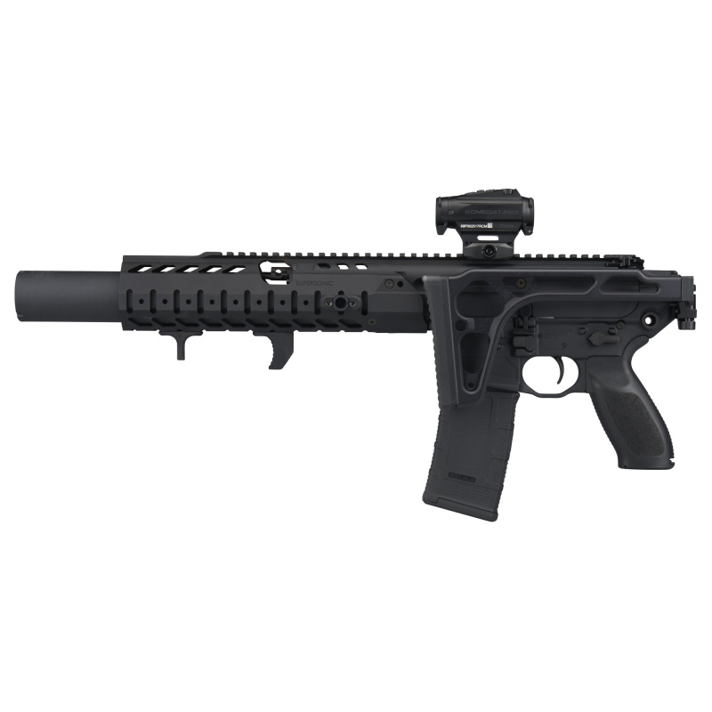 MCX LTAW, Semi-automatic, Short Barrel Rifle, 300 Blackout, 6.75" Barrel, Matte Finish, Black, Polymer Grip, Side Folding KM Stock, LTAW-Inspired Suppressor-Compliant Handguard with Integrated Heat Shield, SQX762 Suppressor, Arisaka LTAW Handstop, Light