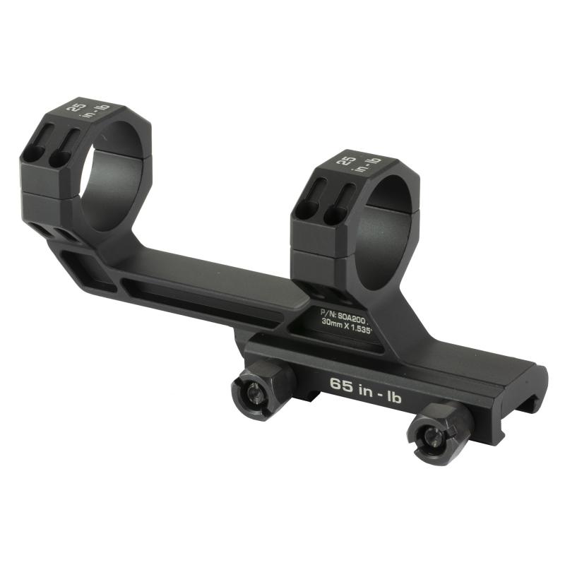 Alpha-MSR, Scope Mount, 30mm, 1.535" Height, 0 MOA, Anodized Finish, Black, Fits Picatinny SOR2M101