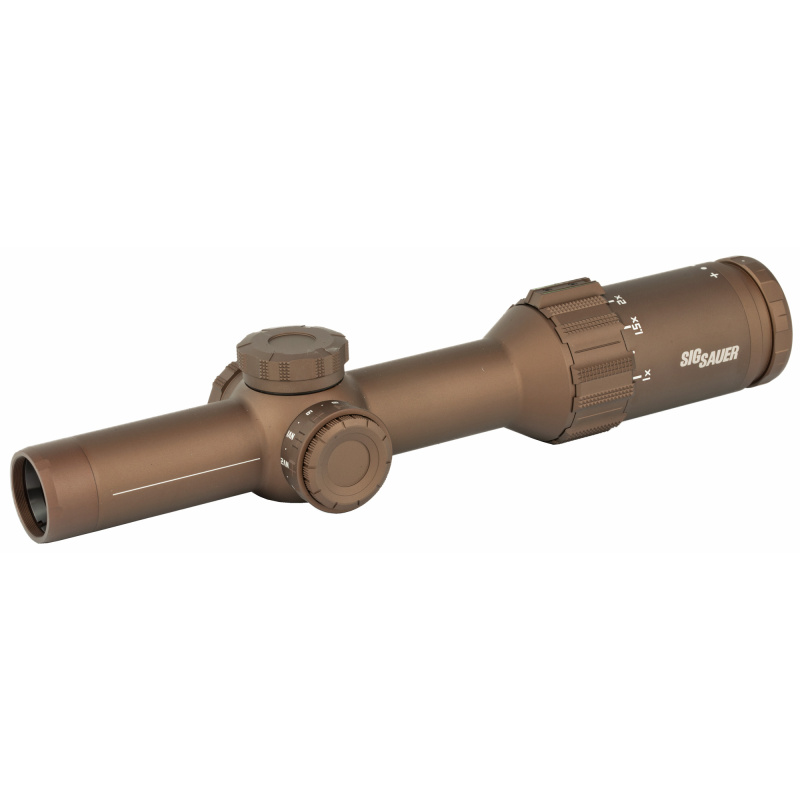 TANGO6T, Rifle Scope, 1-6X24MM, Flat Dark Earth, 30mm Main Tube, MRAD Adjustments, FL-6 Hellfire Reticle, Capped Turrets, SFP SOT61230