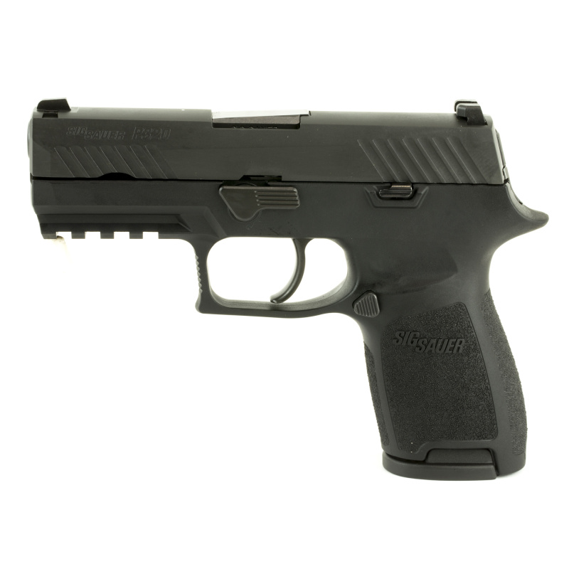 P320, Compact, Striker Fired, Semi-automatic, Polymer Frame Pistol, 9MM, 3.9" Barrel, Nitron Finish, Black, SIGLITE Night Sights, 15 Rounds, 2 Magazines W320C-9-BSS