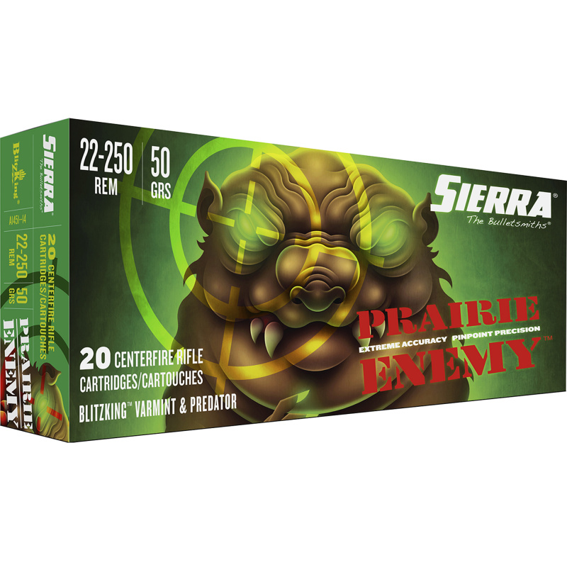Prairie Enemy, 22-250 Remington, 50Gr, BlitzKing, 20 Round Box A1451--14