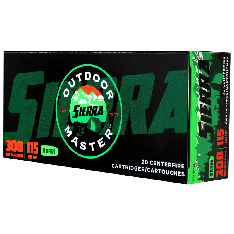 Outdoor Master, 300 Blackout, 115Gr, Hollow Point, 20 Round Box A2116--33