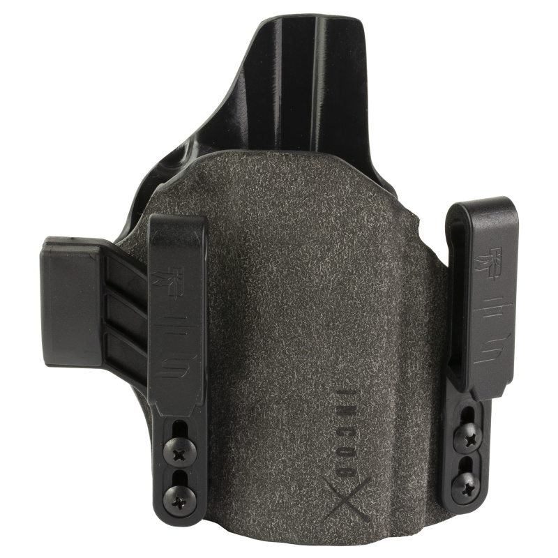 INCOG-X, Joint Collaboration with Haley Strategic, Inside the Waistband Holster, Fits Smith & Wesson Shield Plus, Integrated Magazine Caddy, Microfiber Suede Wrapped Boltaron Construction, Gray, Right Hand INCOG-0-179-A-0-CX2-61-MC