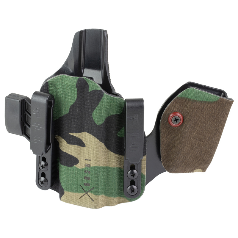 INCOG-X, Joint Collaboration with Haley Strategic, Inside the Waistband Holster, Fits Glock 17/19, Integrated Magazine Caddy, Microfiber Suede Wrapped Boltaron Construction, Woodland Camo, Right Hand 1341348