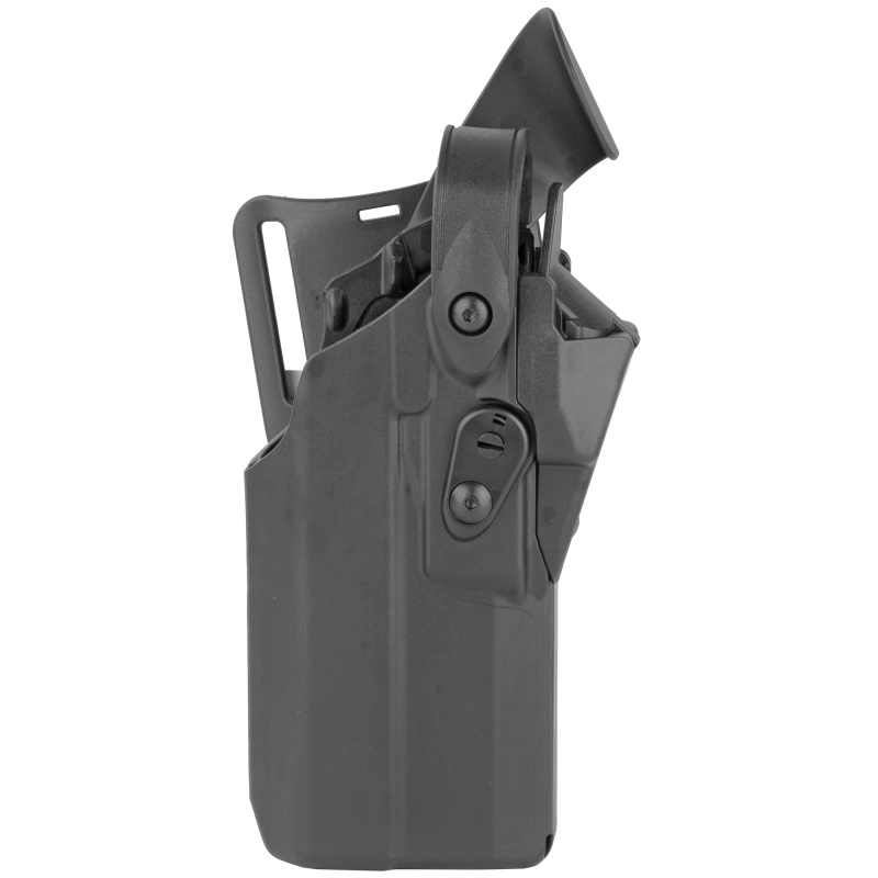 7360RDS, ALS/SLS Mid-Ride Level-III Retention Holster, Fits Glock 17 MOS with TLR-1, TLR-1HL, X200, X300, X300U, X300U/V and Leupold Deltapoint PRO, Trijicon RMR, SRO, Dr. Optic, JPOINT, Vortex Viper, or Burris Fastfire, Kydex, Black, Right Hand 7360RDS-