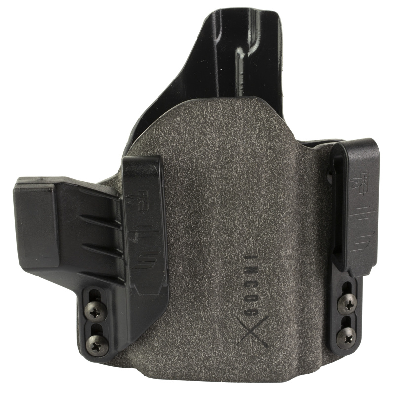 INCOG-X, Joint Collaboration with Haley Strategic, Inside the Waistband Holster, Fits Smith & Wesson Shield EX/Equalizer w/Light, Integrated Magazine Caddy, Microfiber Suede Wrapped Boltaron Construction, Gray, Right Hand INCOG-0-199-A-7-CX1-61-MC