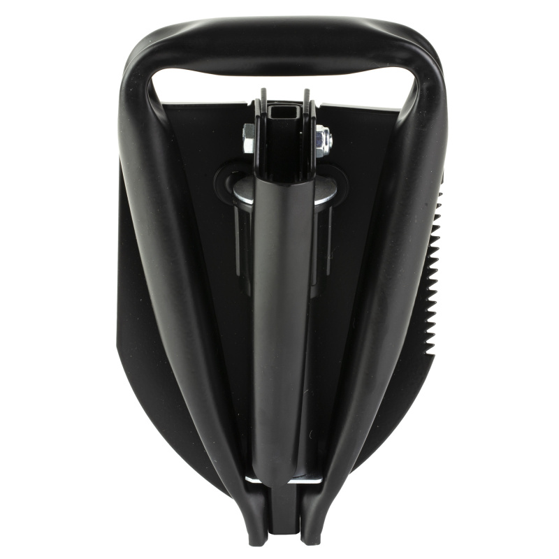 Entrenching Tool, Multi-Tool, Serrated Edge, High Carbon Steel, Black Powder Coat, Black Handle, Nylon Sheath SOG-F08-N
