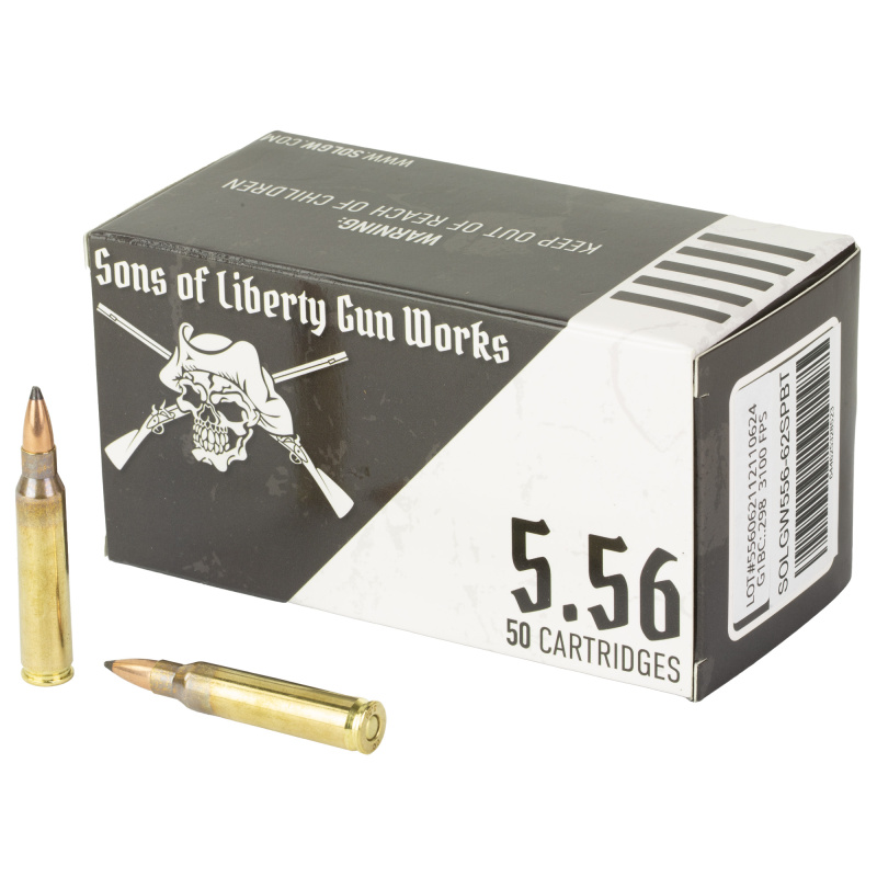 556NATO, 65 Grain, Soft Point Boat Tail, 50 Round Box 556-65SBT-1000