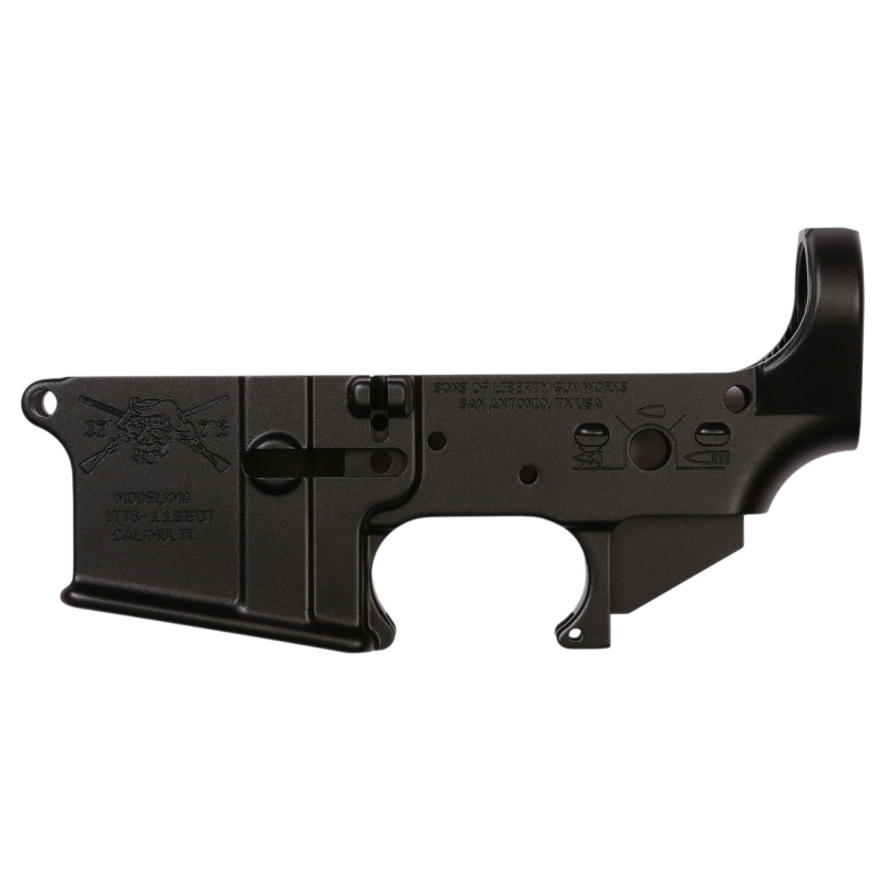 ANGRYPATRIOT, Stripped Lower Receiver, Semi-automatic, 223 Remington/556NATO, Anodized Finish, Black ANGRYPATRIOT
