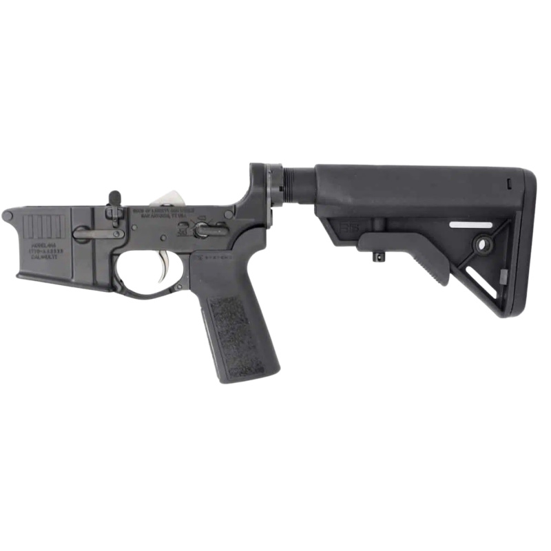 M4LOWERLFTA5BRAVO, Complete Lower Receiver, Semi-automatic, 223 Remington/556NATO, Anodized Finish, Black, B5 Bravo Stock, BCM B5 Grip, Liberty Fighting Trigger, Aluminum Enhanced Trigger Guard, Vltor A5 Buffer System with A5H2 and Green Spring M4LOWERLF