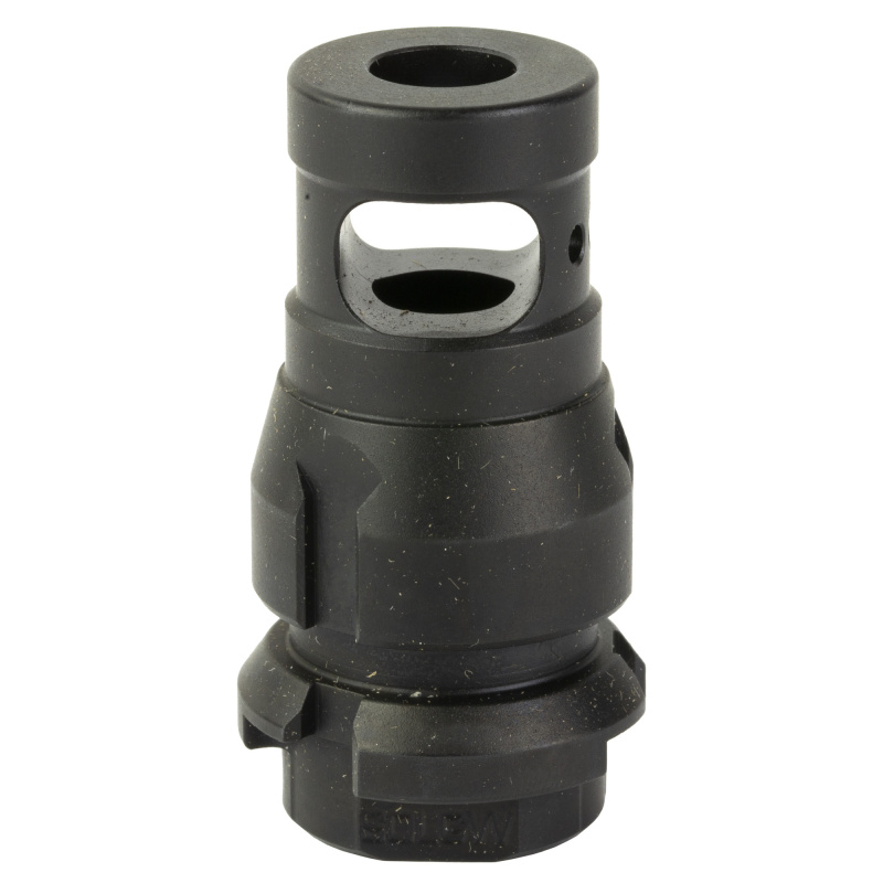 NOX, Muzzle Brake, 556NATO/9MM, Nitride Finish, Black, 1/2X28, Fits Dead Air Armament Suppressors, and KeyMount Accessories, Single Chamber, Includes Timing Shims NOXSC-556