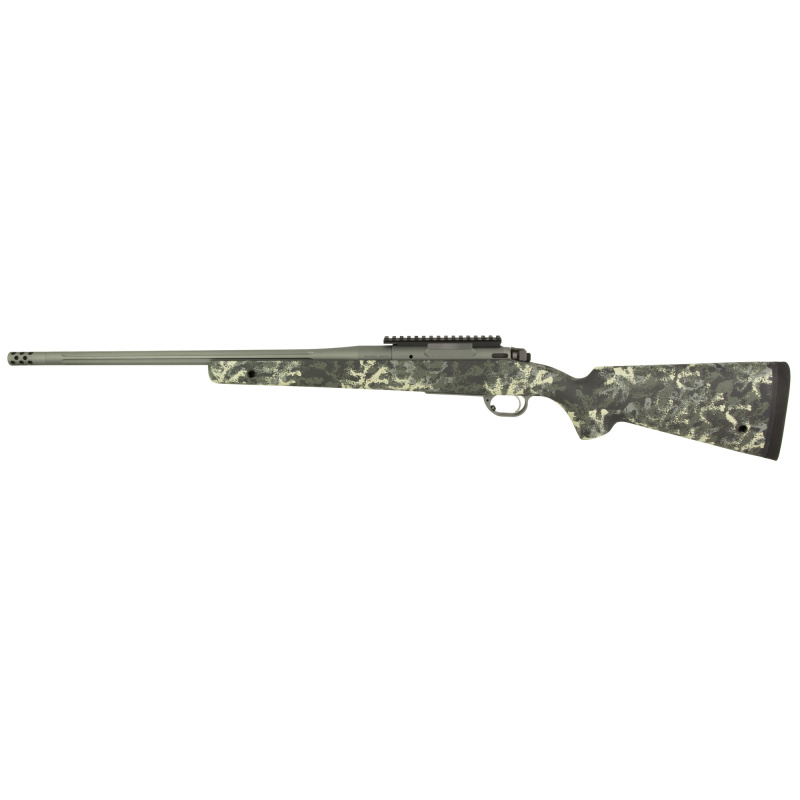 Model 2020, Boundary, Bolt Action Rifle, 308 Winchester, 20" Fluted Steel Barrel, 1:10 Twist, SA Radial Brake, Cerakote Finish, Tactical Gray, Rogue Camo AG Sportsman Carbon Fiber Stock with M-LOK and QD Cups, TriggerTech Adjustable Trigger, 4 Rounds BAB