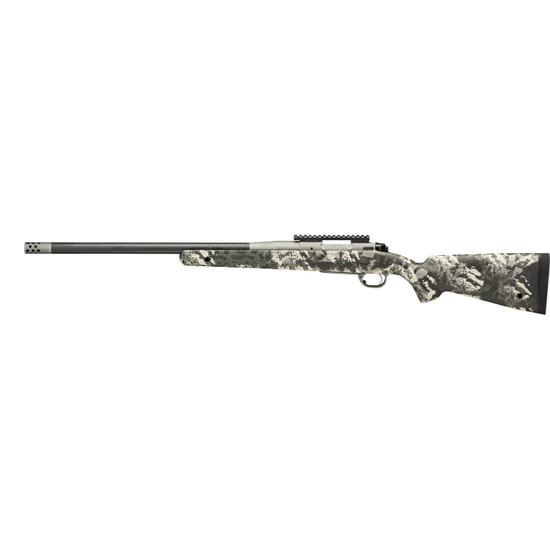 Model 2020, Boundary, Bolt Action Rifle, 6.5 Creedmoor, 22" Carbon Fiber Barrel, 1:10 Twist, SA Radial Brake, Cerakote Finish, Tactical Gray, Rogue Camo AG Sportsman Carbon Fiber Stock with M-LOK and QD Cups, TriggerTech Adjustable Trigger, 4 Rounds BAB9