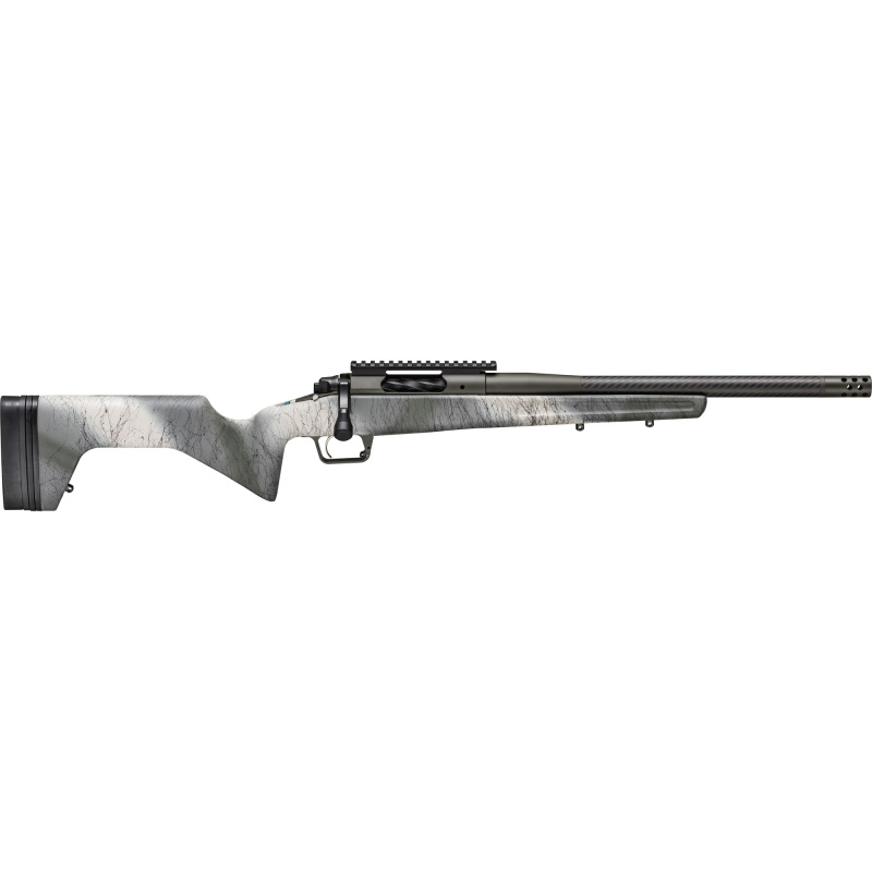 Model 2020, Redline, Bolt Action Rifle, 308 Winchester, 16" Carbon Fiber Barrel, SA Radial Brake, Cerakote Finish, Mil Spec Green, Greyboe Trekker Stock, Olive with Black Webbing, TriggerTech Trigger, 3 Rounds, 1 AICS Pattern Magazine, Right Hand BAT9163