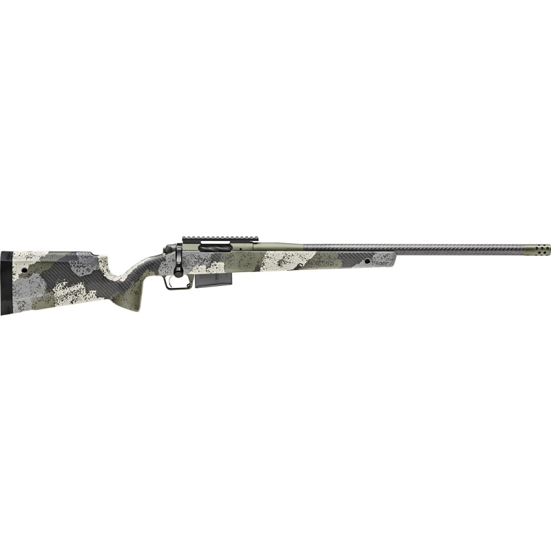 Model 2020 Waypoint, Bolt Action Rifle, 300PRC, 24" Carbon Fiber Barrel, 1:8.5 Twist, SA Radial Brake, Cerakote Finish, Mil-Spec Green, Evergreen Camo Carbon Fiber Stock with M-LOK, TriggerTech Adjustable Trigger, 3 Rounds, 1 AICS Long Action Magazine BA