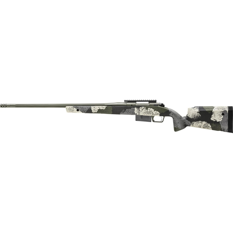 Model 2020 Waypoint, Bolt Action Rifle, 300PRC, 24" Fluted Steel Barrel, 1:8.5 Twist, SA Radial Brake, Cerakote Finish, Mil-Spec Green, Evergreen Camo Carbon Fiber Stock with M-LOK, TriggerTech Adjustable Trigger, 3 Rounds, 1 AICS Long Action Magazine BA