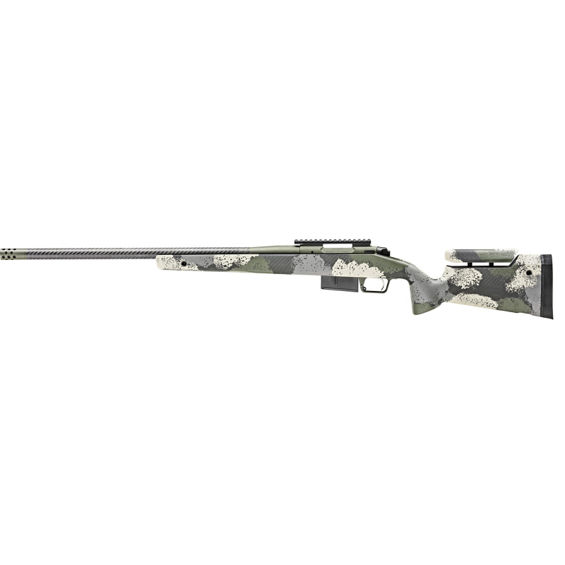 Model 2020 Waypoint, Bolt Action, 6.5 PRC, 24" Carbon Fiber Barrel, SA Radial Brake, Green Color, Mil-Spec Green Cerakote, Evergreen Camo Adjustable Carbon Fiber Stock with M-LOK, TriggerTech Adjustable Trigger, 3Rd, 1 AICS Short Action Magazine BAW92465