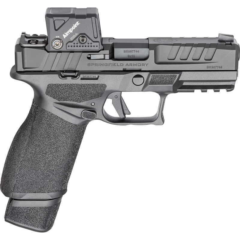 Echelon 4.0C, Semi-automatic, Striker Fired, Polymer Frame Pistol, Compact Size, 9MM, 4" Barrel, Melonite Finish, Black, Optics Ready Slide, Front Tritium Night Sight, Tactical Rack U-Dot Rear, Aimpoint COA 3.5 MOA Red Dot Sight, 2 Magazines, (1)-18 Roun