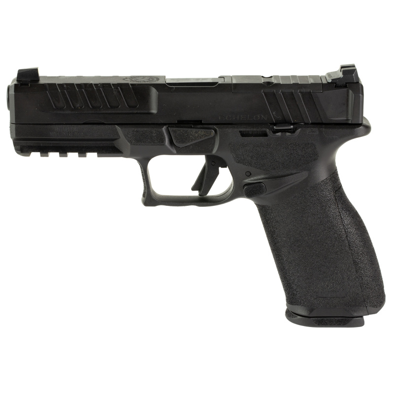 Echelon, Semi-automatic, Striker Fired, Polymer Framed Pistol, Full Size, 9MM, 4.5" Barrel, Melonite Finish, Black, Optics Ready Slide, Front Tritium Night Sight, Tactical Rack U-Dot Rear, 10 Rounds, 5 Magazines, Includes Range Bag EC9459BLC-U-GU24