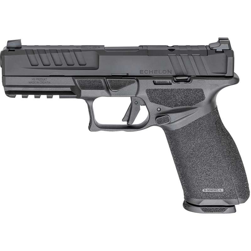 Echelon, Semi-automatic, Striker Fired, Polymer Framed Pistol, Full Size, 9MM, 4.5" Barrel, Melonite Finish, Black, Optics Ready Slide, Front Tritium Night Sight, Tactical Rack U-Dot Rear, 10 Rounds, 2 Magazines EC9459BLC-U
