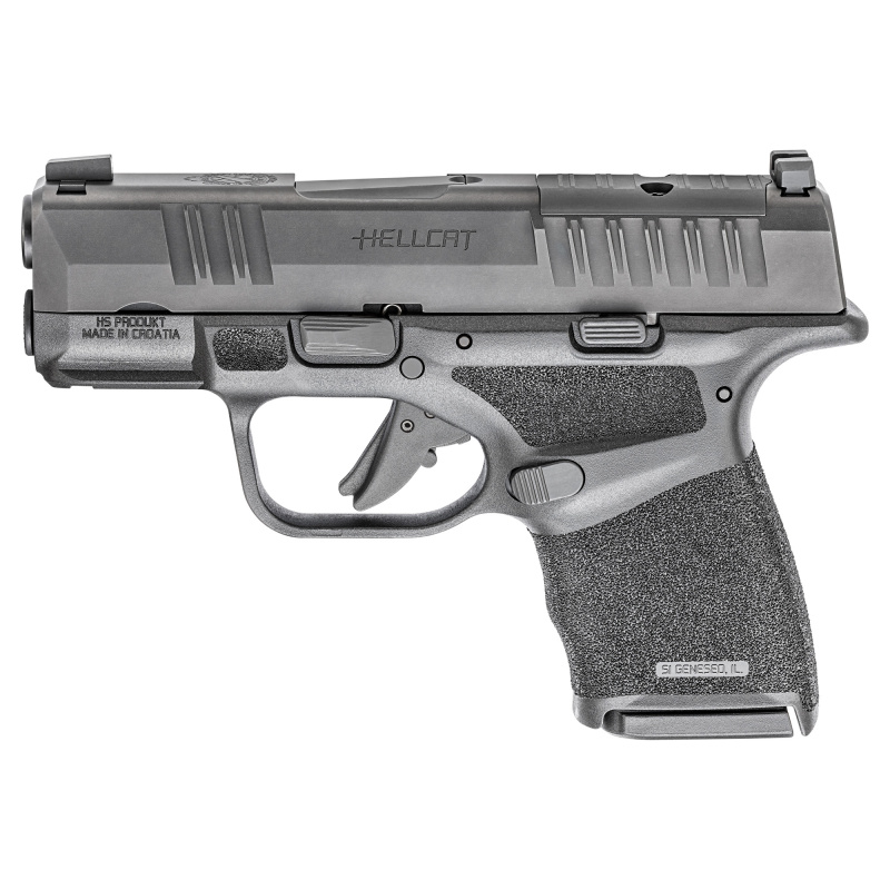 Hellcat, OSP, Striker Fired, Semi-automatic, Polymer Frame Pistol, Sub-Compact, 9MM, 3" Hammer Forged Barrel, Melonite Finish, Black, Crimson Trace CT-1500 Red Dot Sight, Textured Grip, White Dot Front Sight, Tactical Rack Rear Sight, Optics Ready, 5 Mag