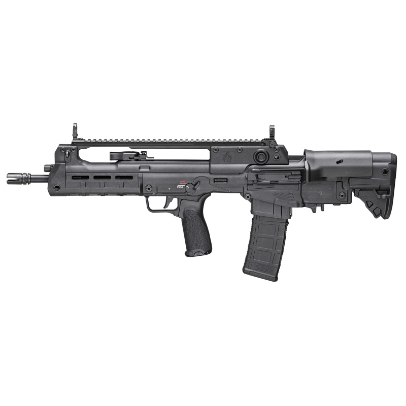 Hellion, Semi-automatic Rifle, Bullpup, 223 Remington/556NATO, 16" Hammer Forged Barrel, 1:7 Twist, 4 Prong Flash Hider, Matte Finish, Black, BCM MOD 3 Grip, 5-Position Adjustable Stock with Cheek Riser, Front/Rear Flip Sights, 2-Position Short Stroke Ga
