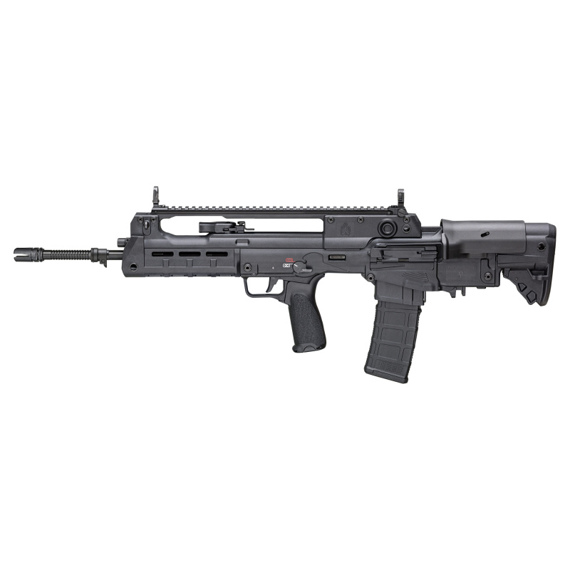 Hellion, Semi-automatic Rifle, Bullpup, 223 Remington/556NATO, 20" Hammer Forged Barrel with Bayonet Lug, 1:7 Twist, 4 Prong Flash Hider, Matte Finish, Black, BCM MOD 3 Grip, 5-Position Adjustable Stock with Cheek Riser, Front/Rear Flip Sights, 2-Positio
