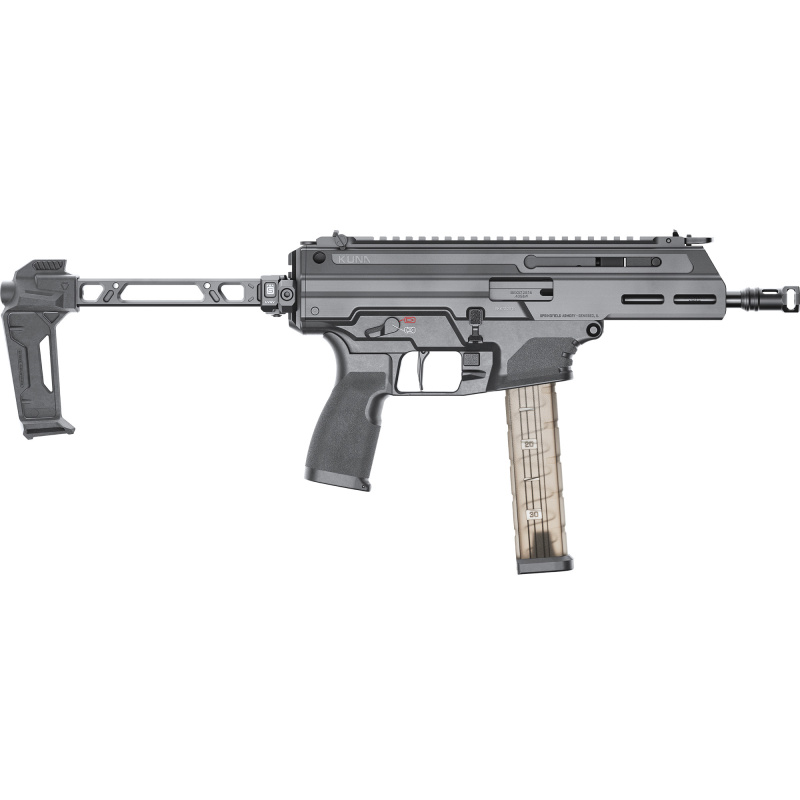 Kuna, Semi-automatic Pistol, 40S&W, 6.125" Threaded Barrel, Roller Delayed, M-LOK Handguard, Strike Industries FSA Pistol Brace, Anodized Finish, Black, 30 Rounds, 1 Magazine KN90640B-FSA