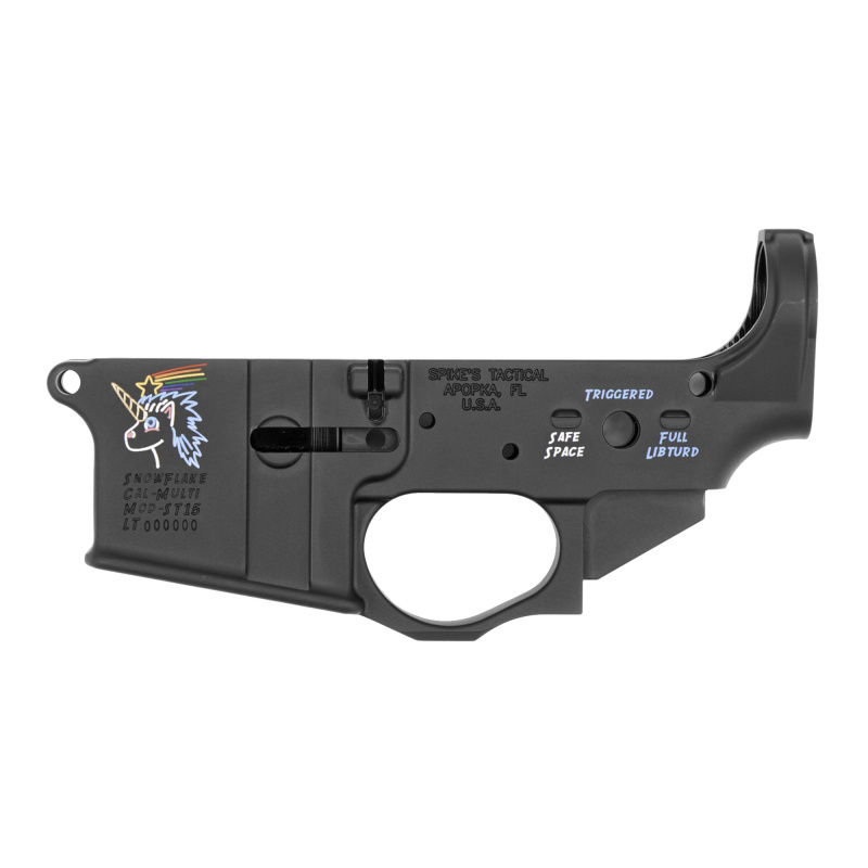 STLS030 Snowflake, Stripped Lower, Semi-automatic, 223 Remington/5.56 NATO, Black, Color Filled STLS030-CFA