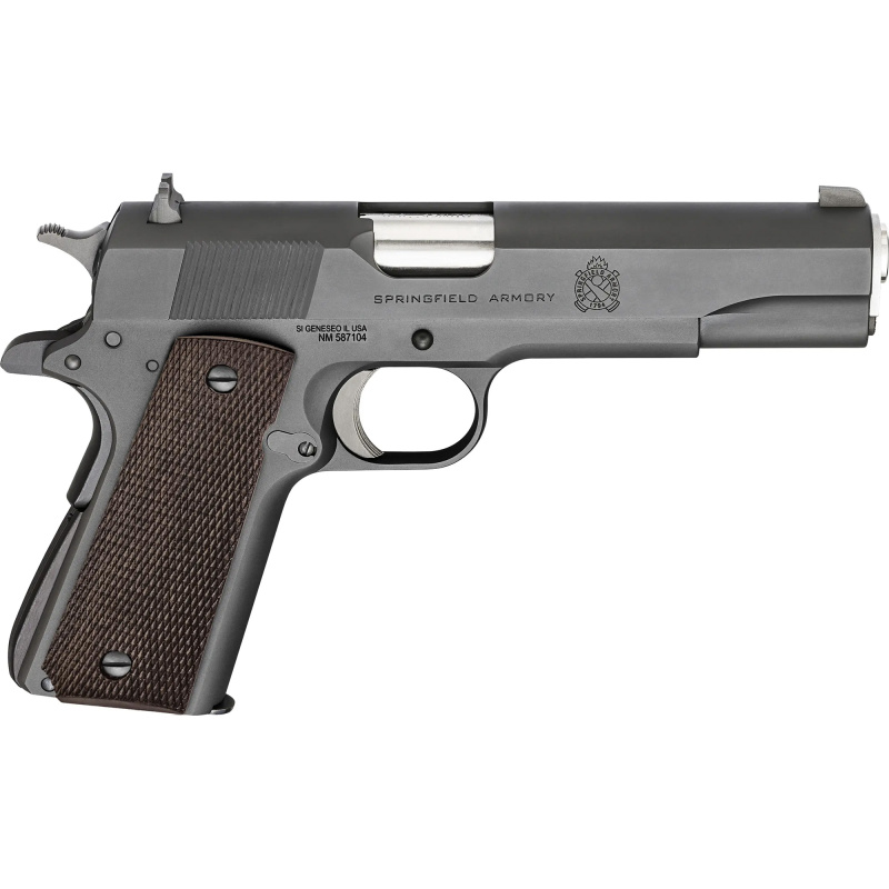 Mil-Spec, Semi-automatic, 1911, Full Size| 45 ACP, 5", Steel, Parkerized, Wood, 7Rd, 1 Mag, Match Grade, 3 Dot PBD9108L