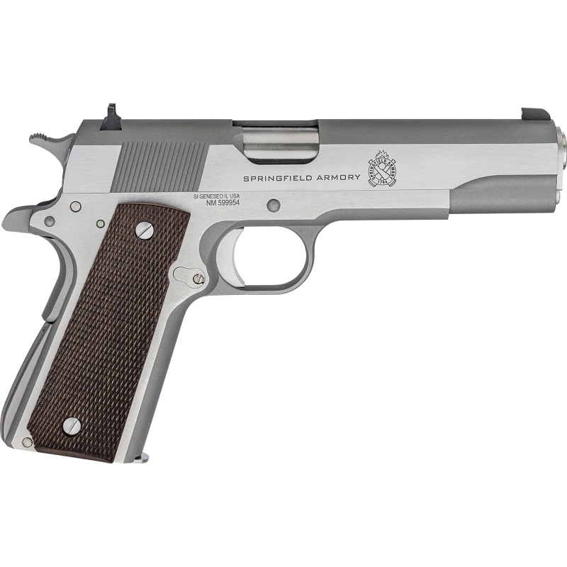 Mil-Spec, Semi-automatic, 1911, Full Size | 45 ACP, 5", Silver, 7Rd, Match Grade, 3 Dot, Stainless Steel PBD9151L
