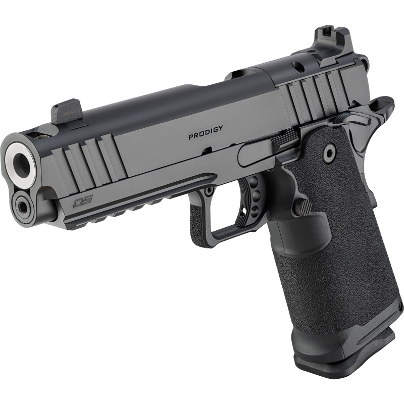 1911 DS Prodigy™  Comp AOS | 9x19mm, 4.25" Chunk Ported Barrel, Black Cerakote, Optics Ready, One 17 Rd One 20 Rd Magazines