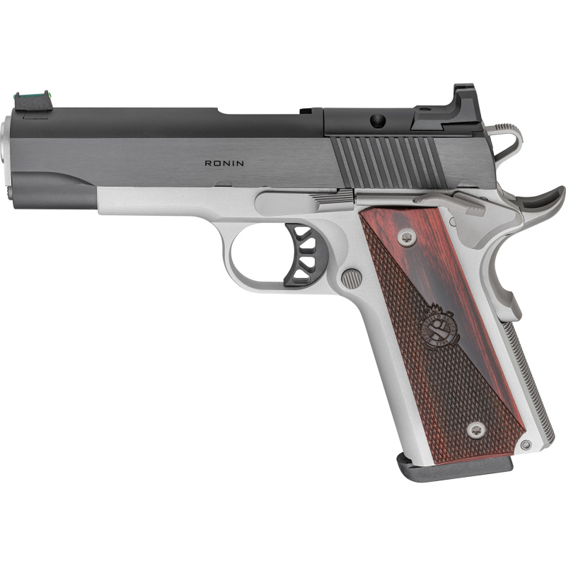 1911 Ronin AOS | 45ACP, 4" Barrel, Blued Finish, Wood Grips, 2 8 Rd Magazines, AOS Optics Ready, Optic Not Included