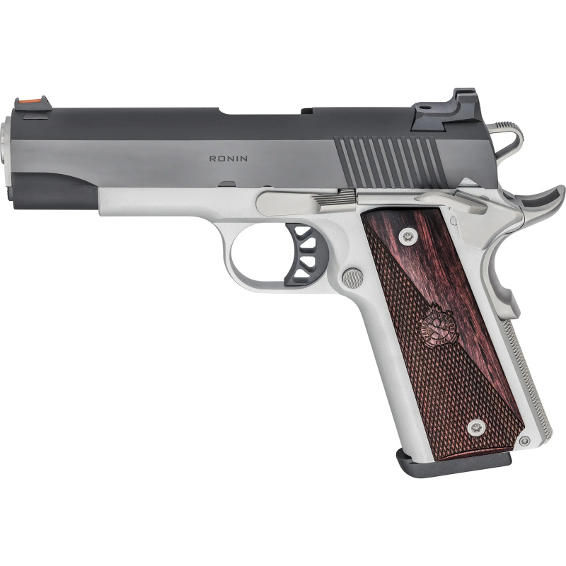 Ronin Operator, Semi-automatic, 1911, Full Size, 45 ACP, 4.25" Barrel, Steel Frame, Blued Finish, Wood Grips, 8 Round, Fiber Optic Front Sight PX9118L