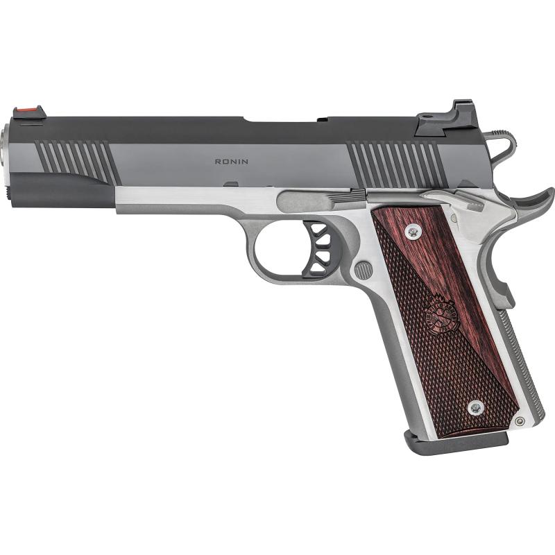 Ronin Operator 1911 |9MM, 5", Full Size, Steel, Blued Slide, Stainless Frame, Fiber Optic Front Sight Tactical Rack White Dot Rear 9rd PX9119L