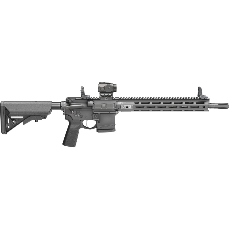 SAINT Victor V2, Semi-automatic, AR, 5.56 NATO, 14" Barrel with a Pinned and Welded 4-Prong Flash Hider (16" OAL), Anodized Finish, Black, B5 Furniture, Flip-Up Iron Sights, Ambidextrous Safety, Viridian Venta Green Dot Optic, 10 Rounds, 4 Magazines STV9