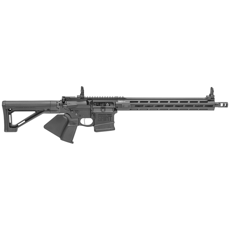 SAINT VICTOR, Semi-automatic, AR-15, 308 Winchester, 16" Lightweight Profile Barrel, 1:10" Twist, Black Finish, 1 Mag, 10Rd, 15" MLOK Rail, Front/Rear Flip Sights, Fixed Magpul MOE Stock & Featureless Grip STV916308BCA