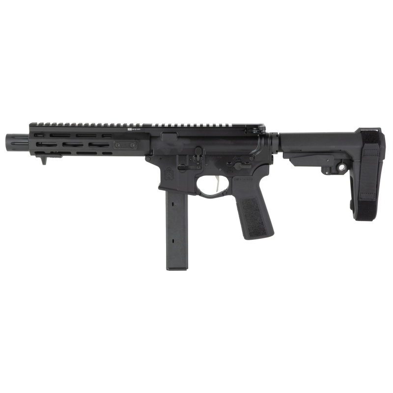 Saint VICTOR, Semi-automatic, AR Pistol, 9MM, 8.5" Threaded Barrel, Anodized Finish, Black, B5 Systems Type 23 Grip, SBA3 Pistol Brace, 32 Rounds, 1 Magazine STV98509B