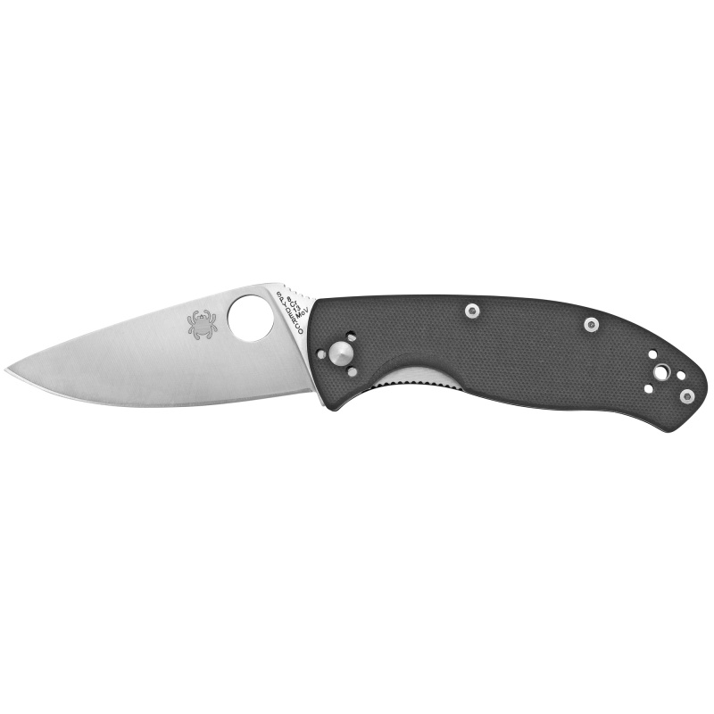 Tenacious, Folding Knife, 8Cr13MoV/Satin, Plain, Circle Thumb Hole/Pocket Clip, 3.438", Black G10, Box C122GP