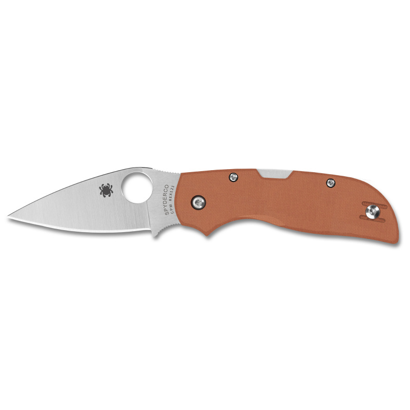 Chaparral, Folding Knife, 2.8" Drop Point Blade, 6.4" Overall Length, CPM REX 121 Blade Steel, Plain Edge, Satin Finish, Silver, Burnt Orange G-10 Handle, Back Lock C152GPBOR