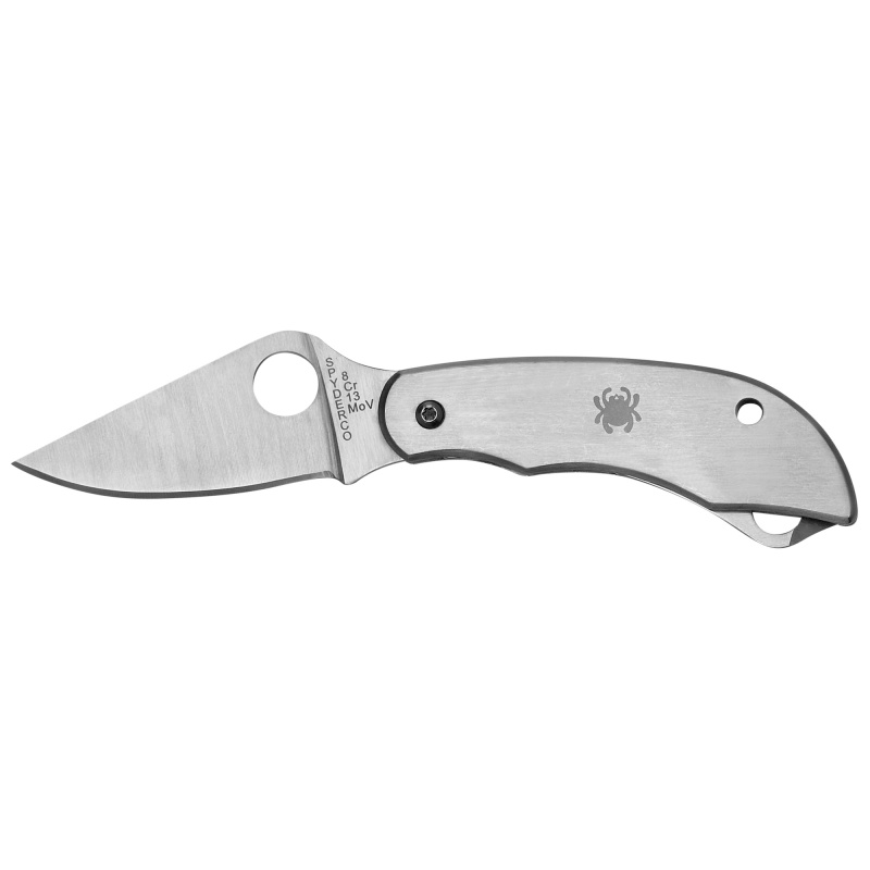 ClipiTool, Folding Knife, 8Cr13MoV, Plain, BottleOpener & Screwdriver, Circle Thumb Hole/Pocket Clip, 2", Stainless, Box C175P