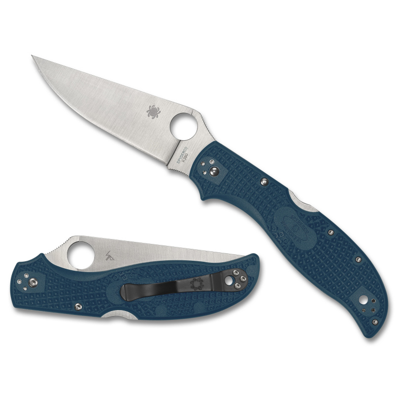 Stretch 2 XL, Folding Knife, 3.99" Drop Point Blade, K390 Blade Steel, 8.90" Overall Length, Back Lock, Satin Finish, Silver Blade, Blue FRN Handle C258FPK390